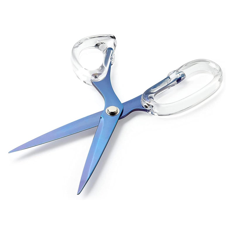 OfficeGoods 9â€ Stainless Steel Acrylic Scissors for Office and Home - Aesthetic and Sharp All Purpose Scissors, Perfect for Sewing, Arts and Crafts - Sapphire - Image 1